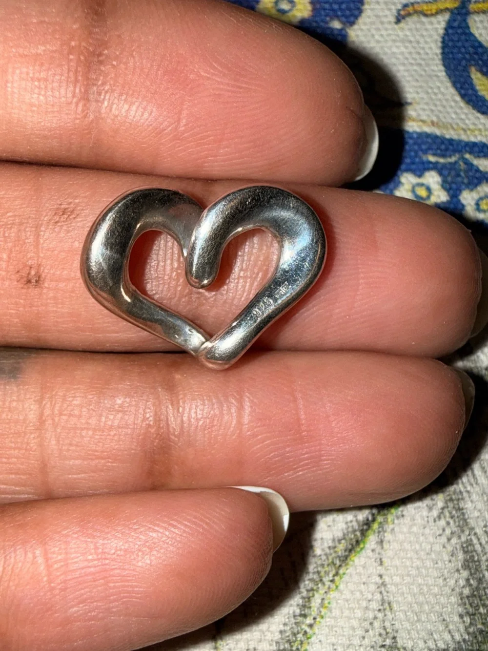 Polished Silver Heart Brooch - Classic Open Heart Pin